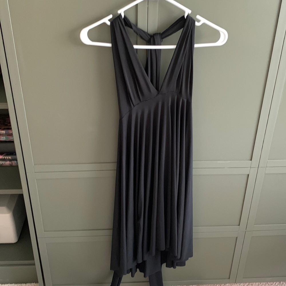 Lulus black multi wear wrap dress M